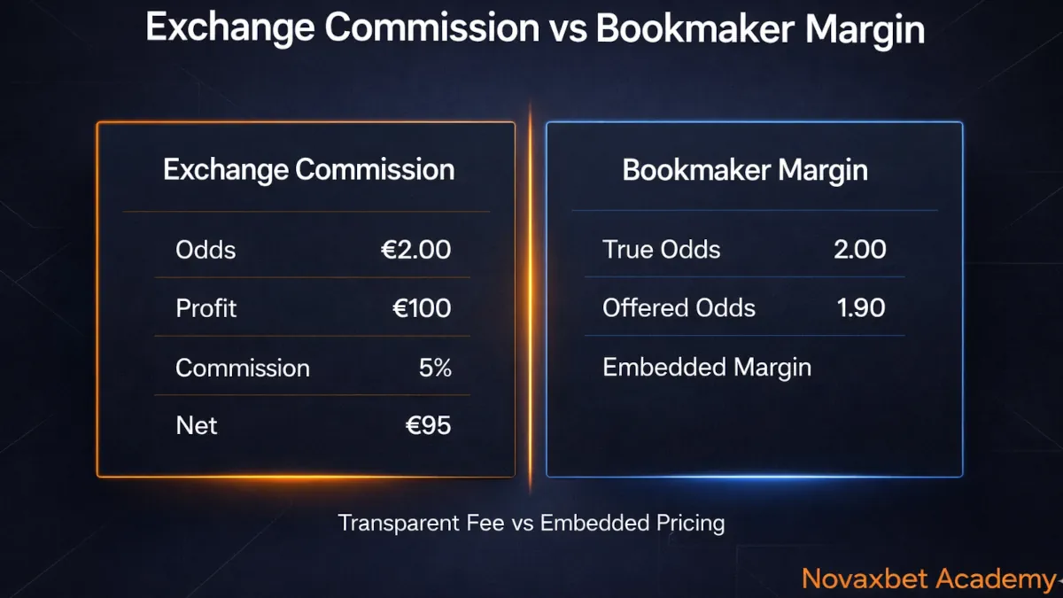 Exchange Commission vs Bookmaker Margin